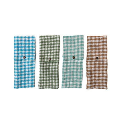 Gingham Cutlery Sleeve, Set of 4