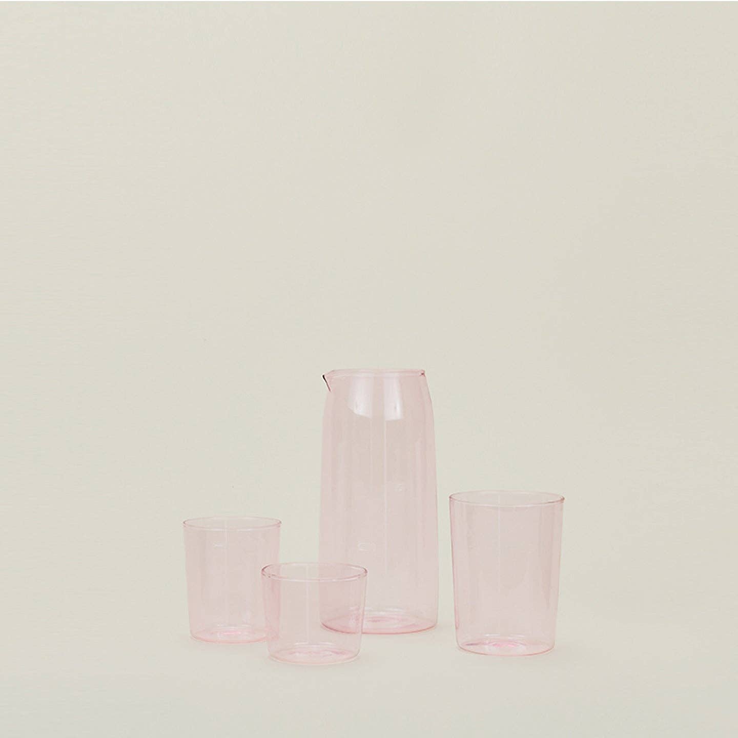 Colored Glassware, Set of 4 - Blush