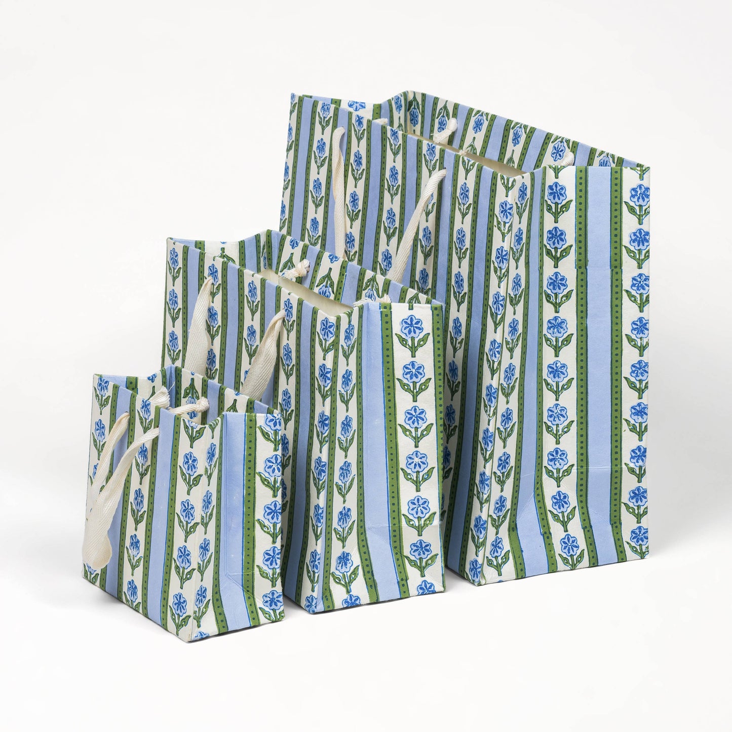 Blue Blockprint GIft Bag