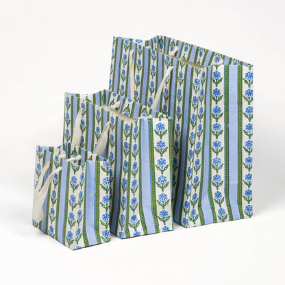 Blue Blockprint GIft Bag