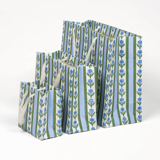 Blue Blockprint GIft Bag