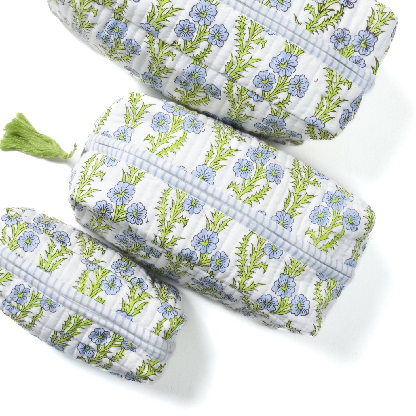 Forget-Me-Not Blockprint Makeup Bag