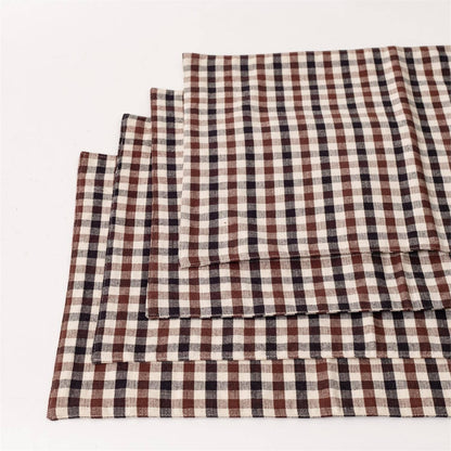 Brown Plaid Cotton Placemats S/4