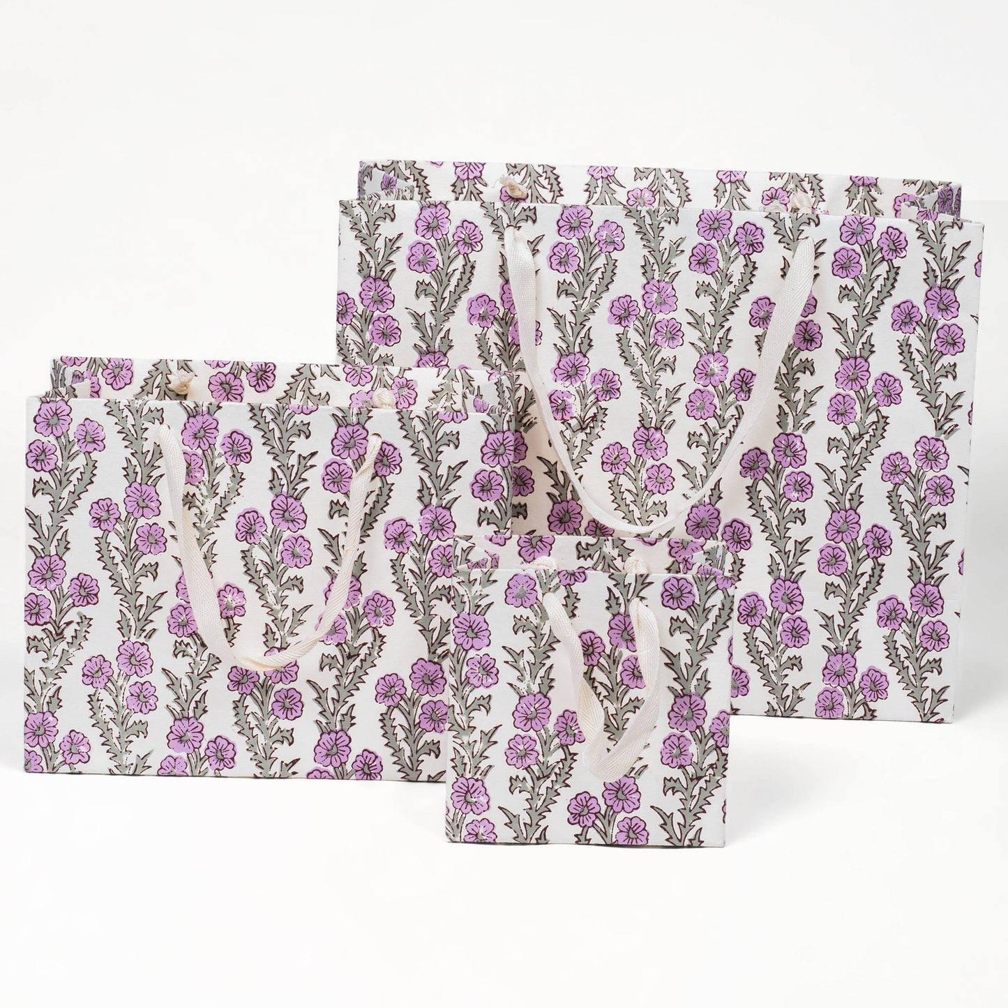 Purple Blockprint Gift Bag