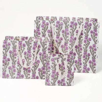 Purple Blockprint Gift Bag