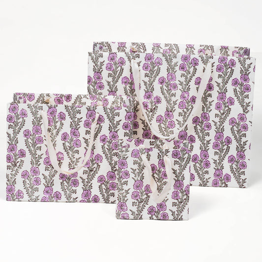 Purple Blockprint Gift Bag
