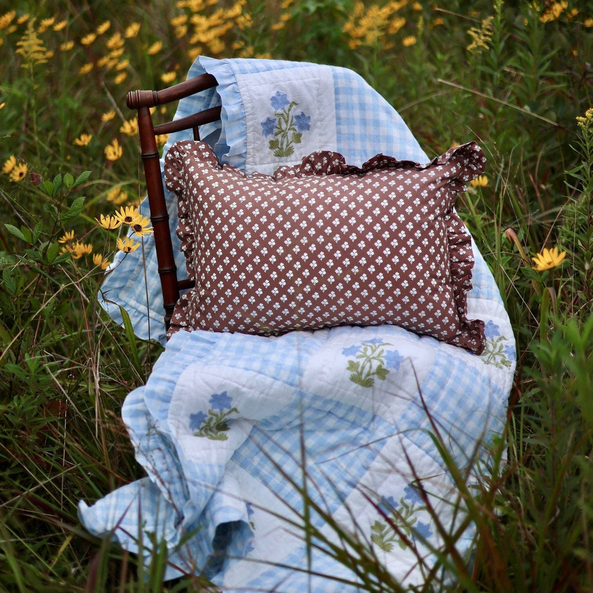 Dorothy Blue Quilted Blanket