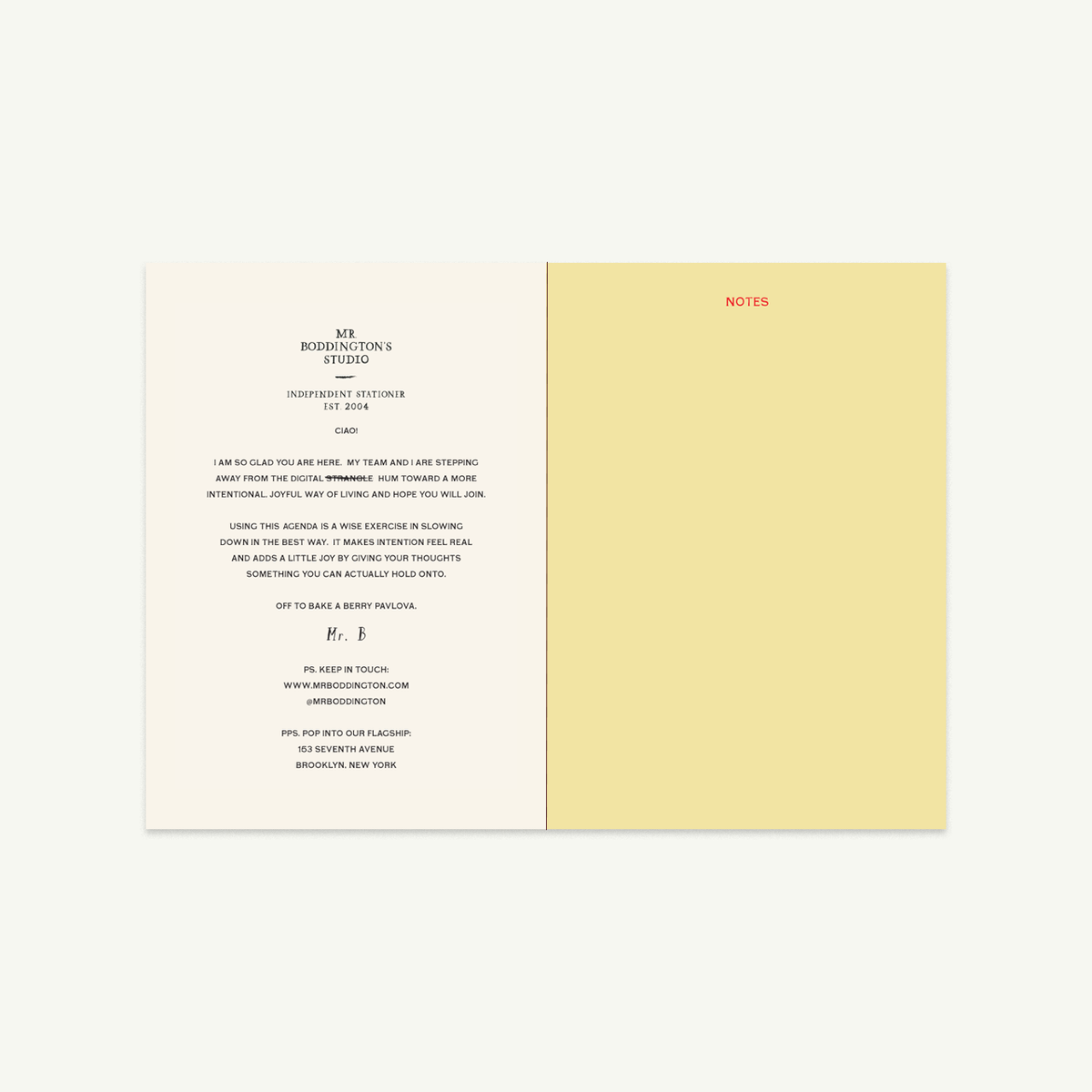 Agenda - Undated