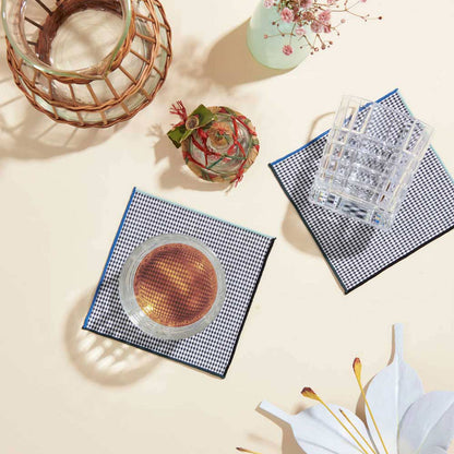 The Retro Gingham Cocktail Napkins  S/4