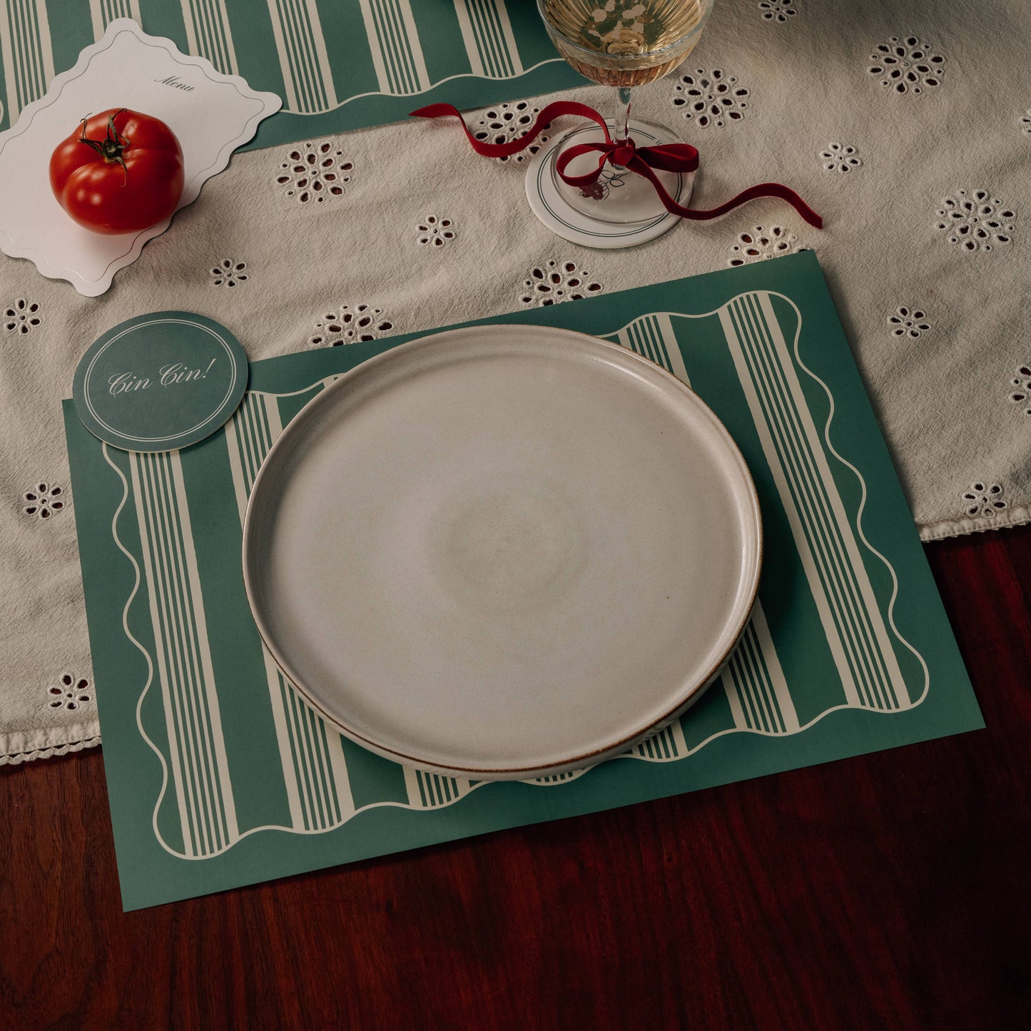 Stripes & Bites Paper Placemat Pad