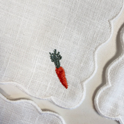 Mixed Vegetable Scalloped Cocktail Napkins S/4