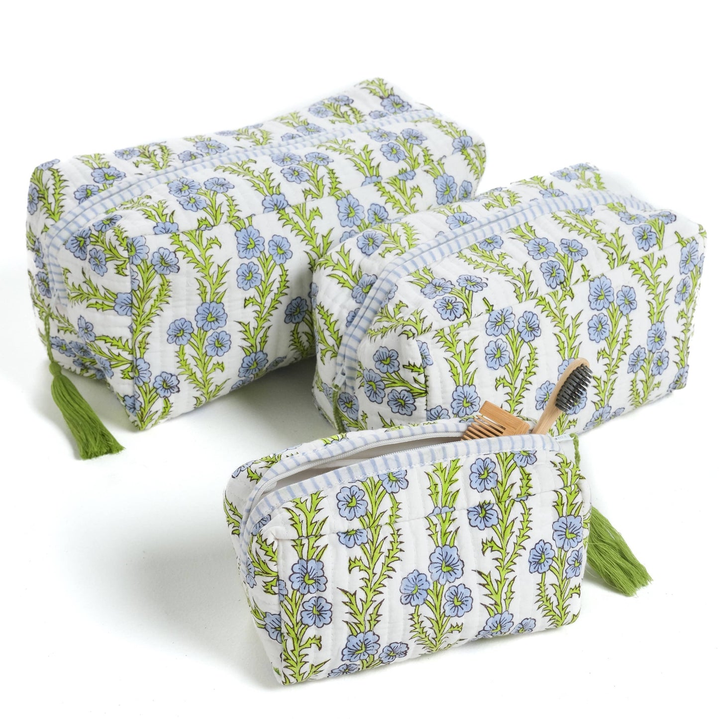 Forget-Me-Not Blockprint Makeup Bag