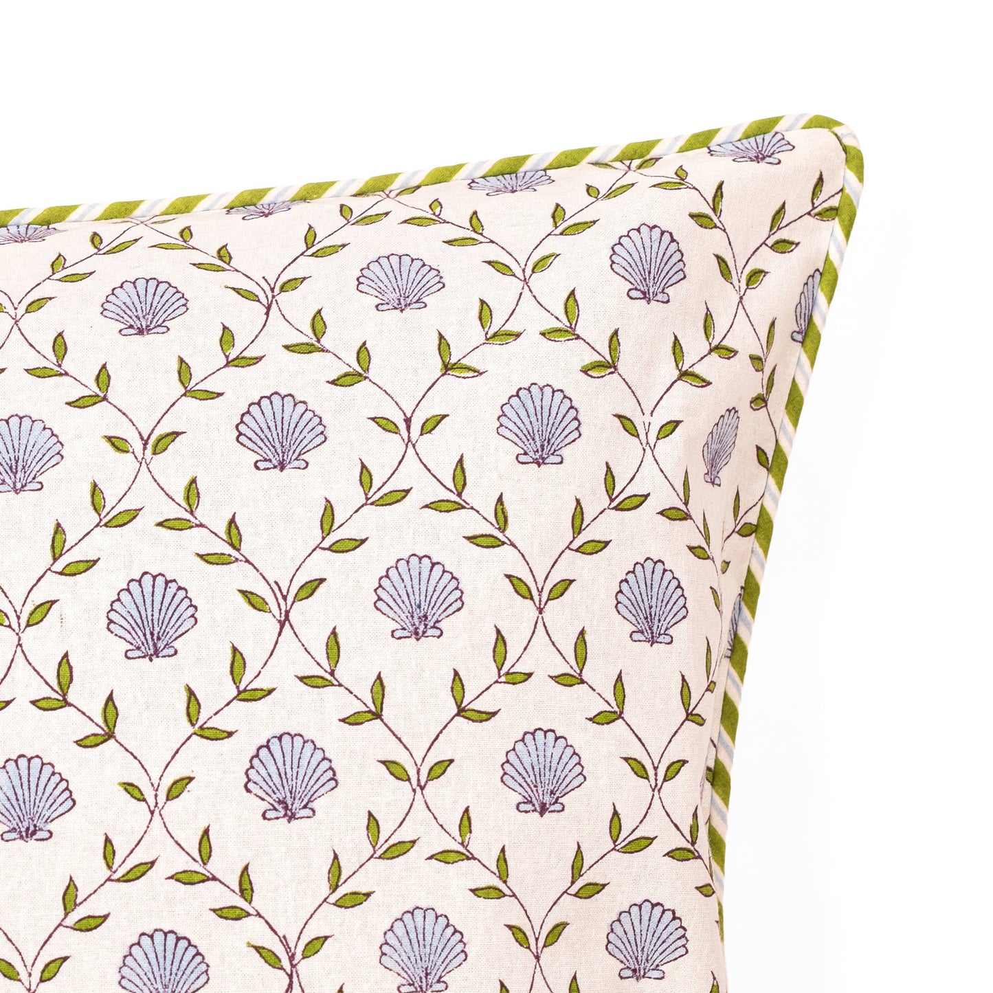 Seashell Blockprint Pillow