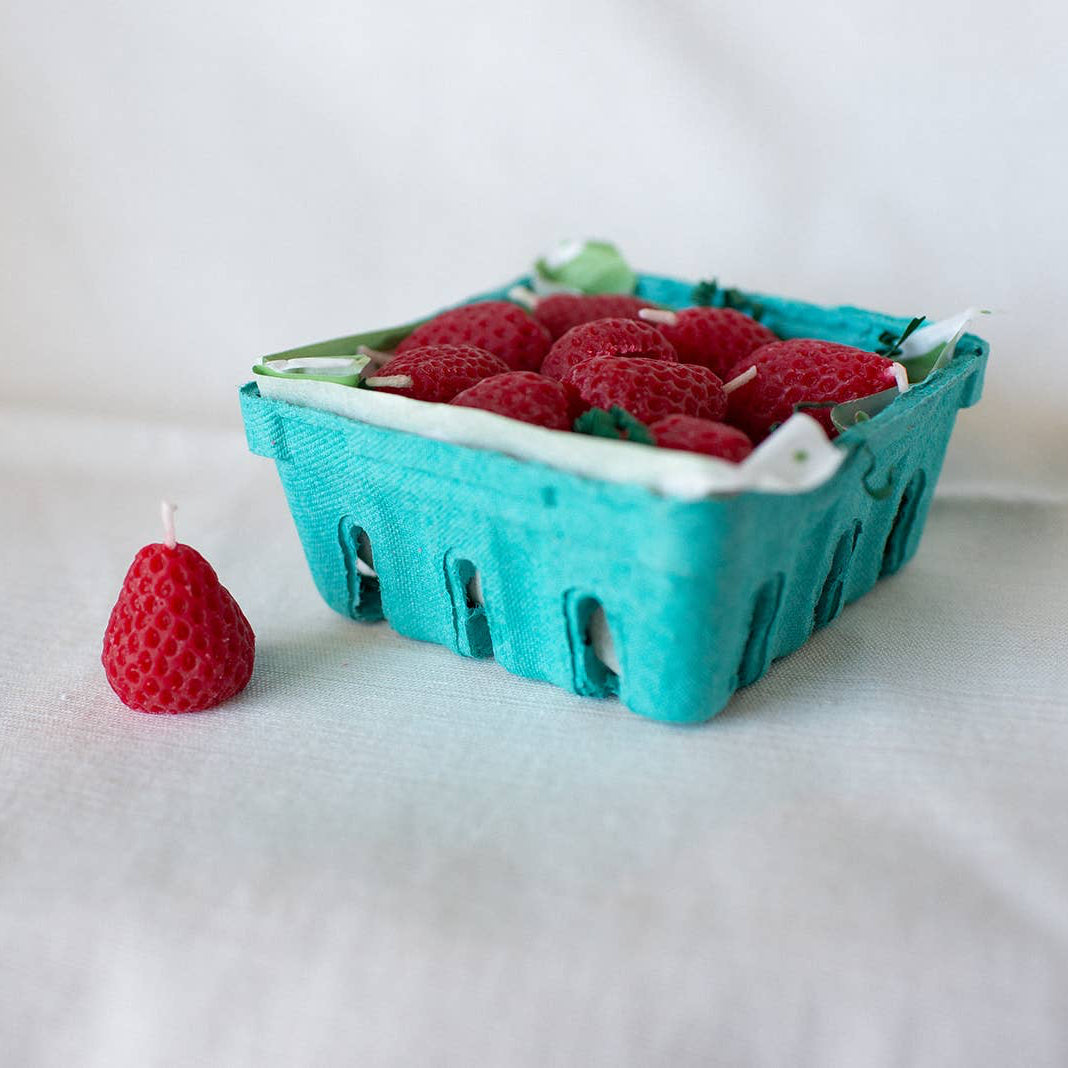 Beeswax Strawberry Birthday Candles