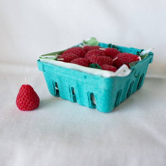 Beeswax Strawberry Birthday Candles