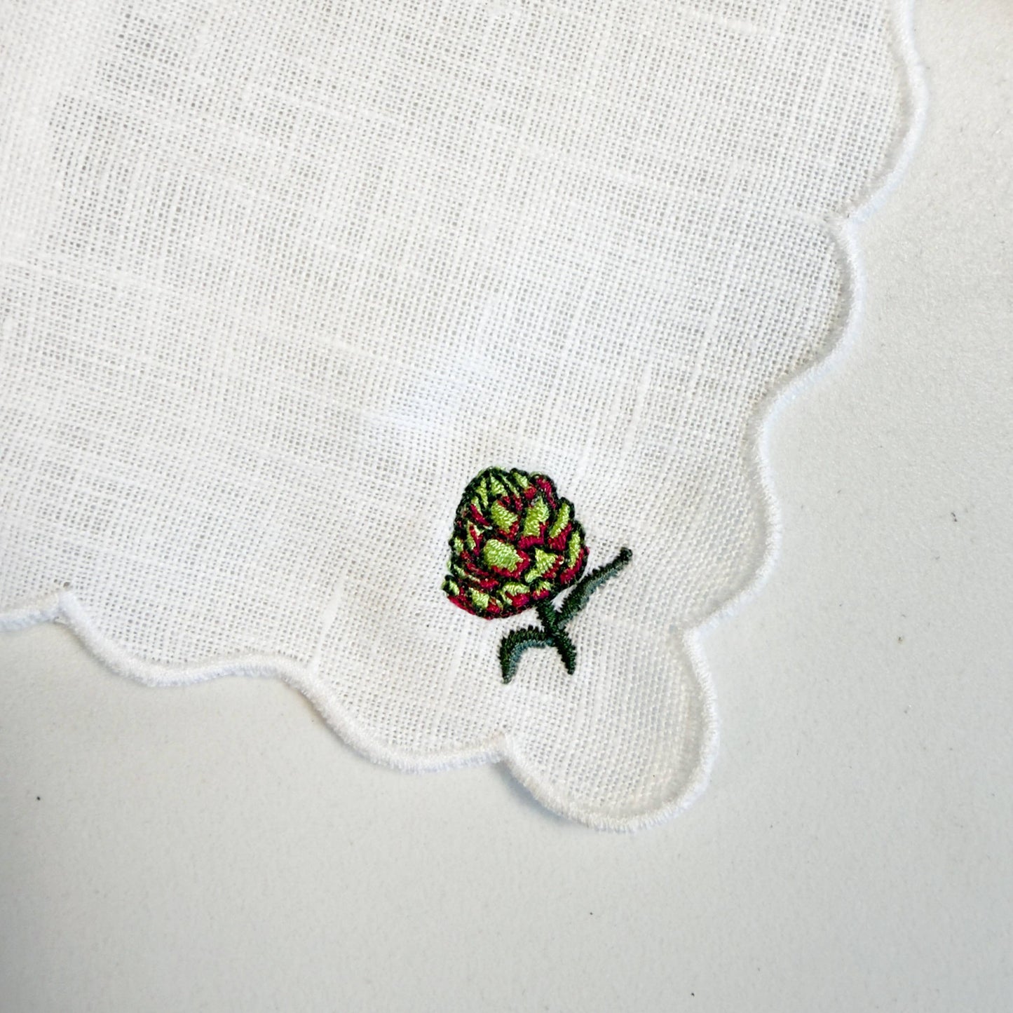Mixed Vegetable Scalloped Cocktail Napkins S/4