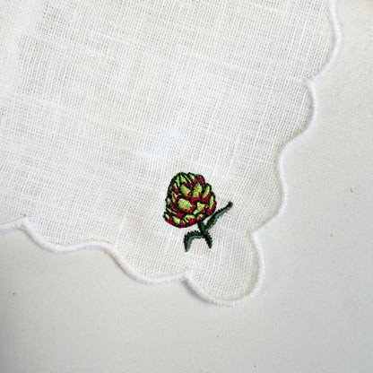 Mixed Vegetable Scalloped Cocktail Napkins S/4