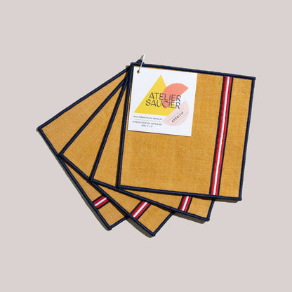 University Stripe Cocktail Napkins S/4