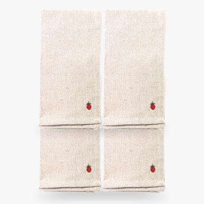 Tomato Embroidered Dinner Napkin S/4