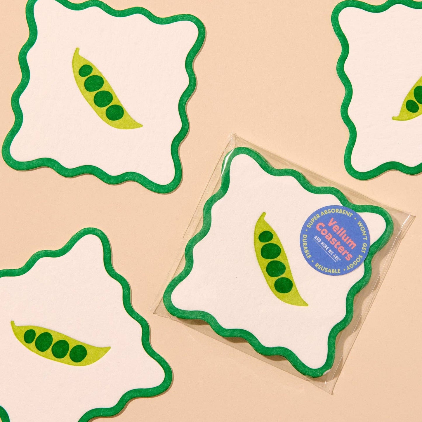 Crudite Coasters - Pea Pod