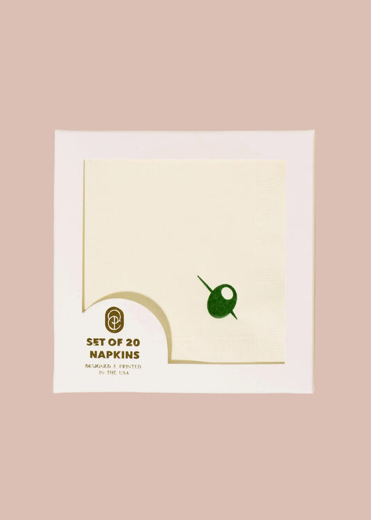 Olive Cocktail Napkins - S/20