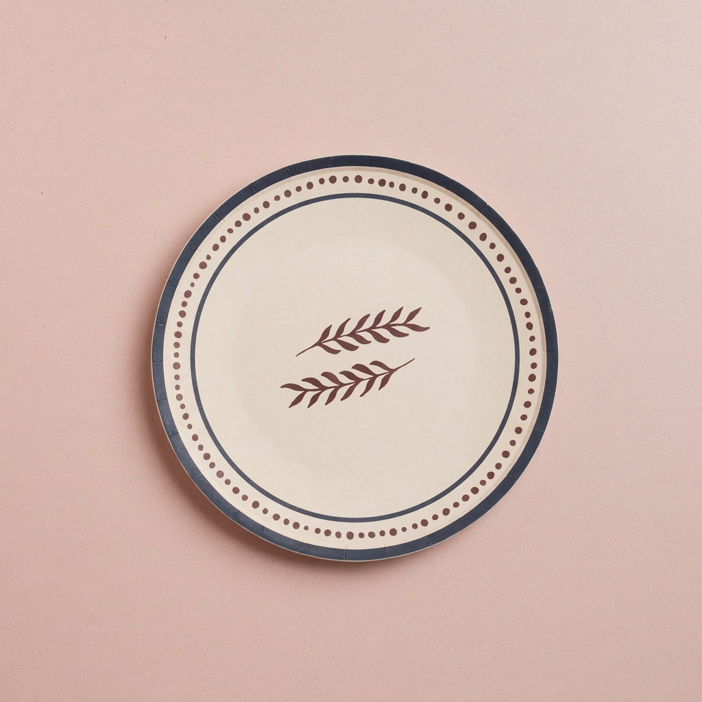 Matte plate photo with a flat center