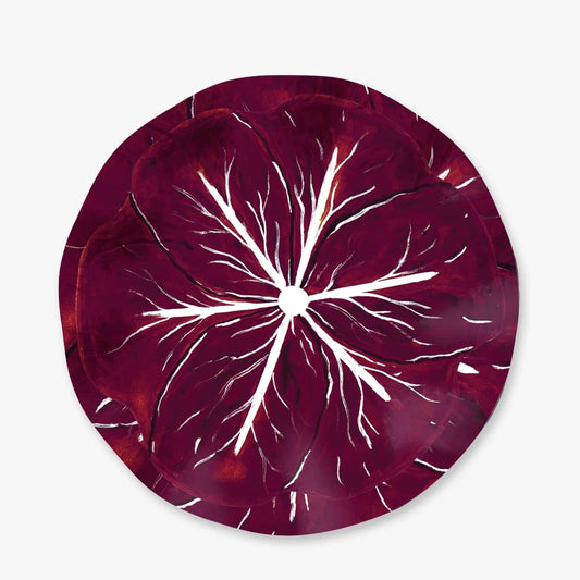 Cabbage Dessert Plate Set - Burgundy