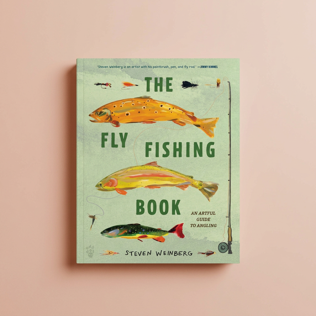 The Fly Fishing Book on the standard blush-peach background